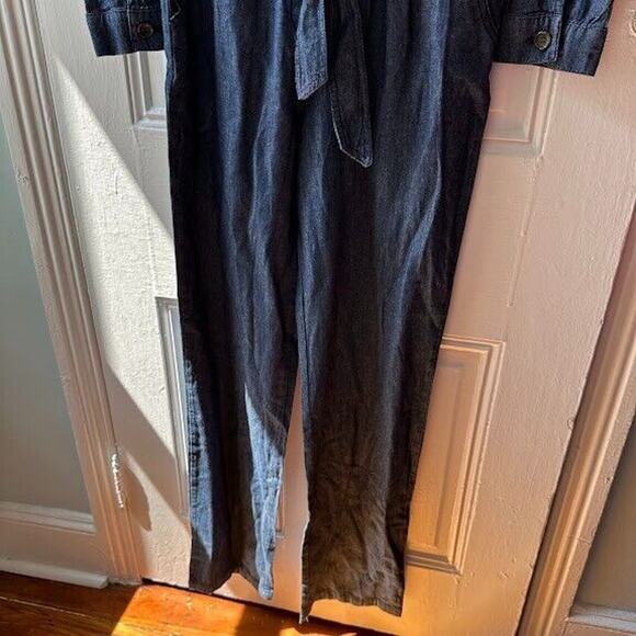 Forever 21 Overall Jumpsuit Womens Small Blue Denim Pockets Western Jeans NWT - Picture 3 of 11
